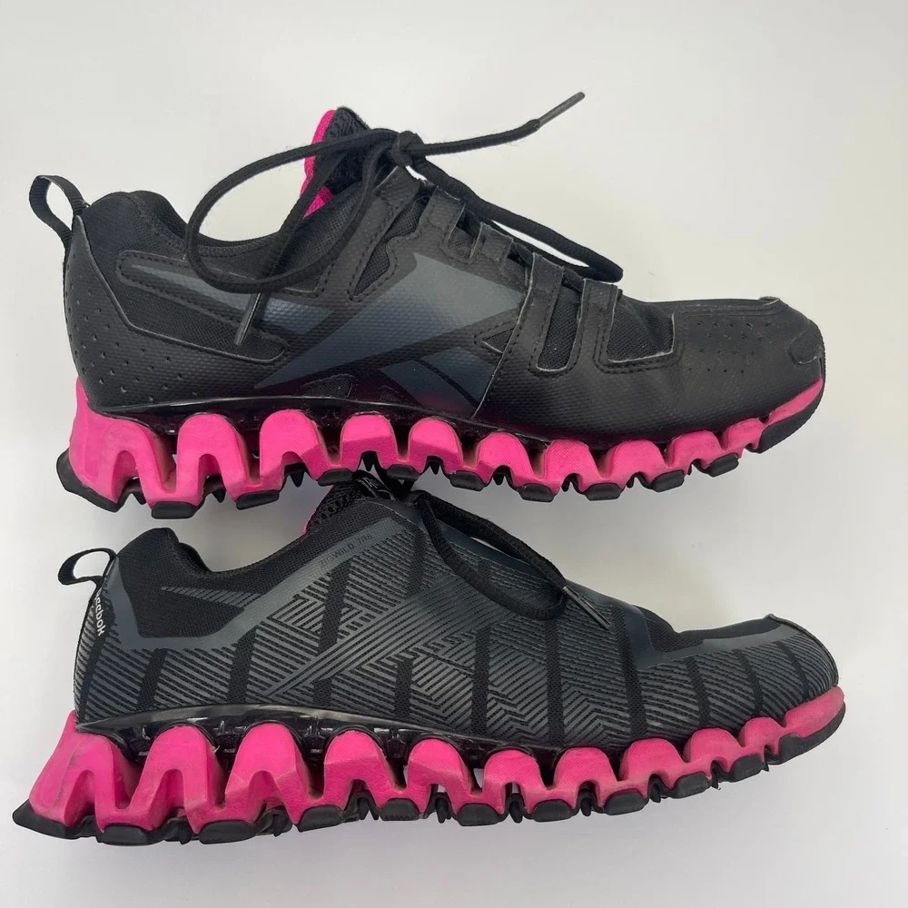 Reebok ZigWild Trail 6 Running Shoes Women's Size 9 Black Pink Zig-Zag Sole